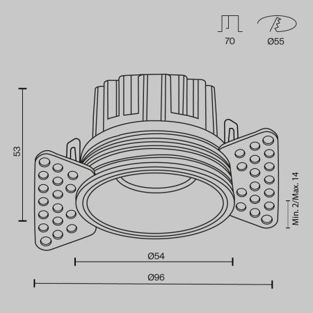 Светильник встраиваемый Maytoni Technical Round DL058-7W2.7K-TRS-W