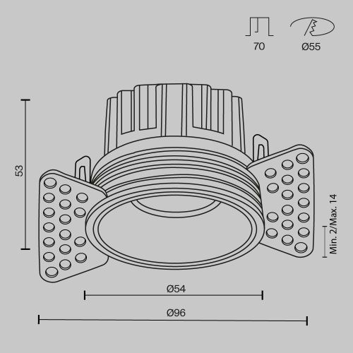 Светильник встраиваемый Maytoni Technical Round DL058-7W2.7K-TRS-W - фото 4