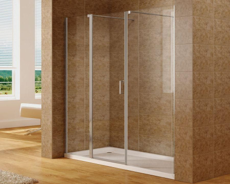 Душевая дверь Aquanet Cinetic AE12-N-120H190U-CT + AE12-F-80H190U-CT 197х190 стекло прозрачное профиль хром глянцевый