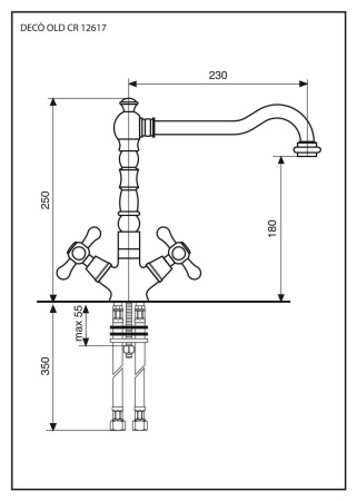 Смесители Emmevi Deco Old 12617/CO на столешницу хром