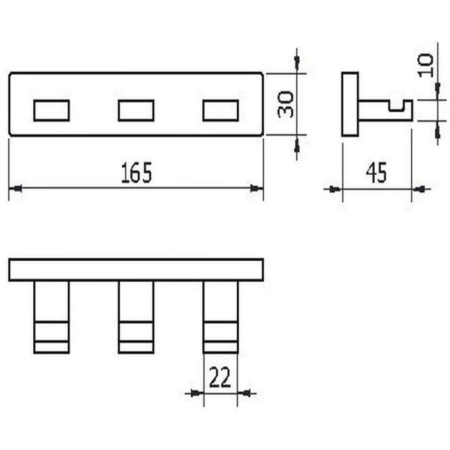 Планка 3 крючка Langberger ALSTER 10933A