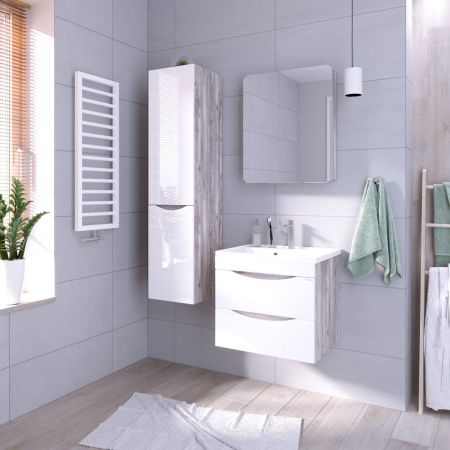 Шкаф-пенал Grossman Талис 303508 40х150 подвесной цвет белый/серый