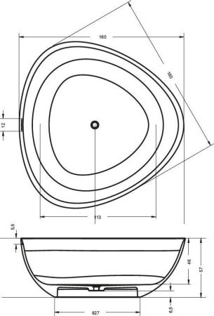 Ванна из искусственного камня Riho OVIEDO B125001105 160х160 отдельностоящая овальная