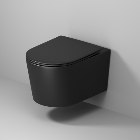 Унитаз подвесной Grossman Торнадо GR-4499BMSQ черный матовый с сиденьем микролифт безободковый смыв торнадо