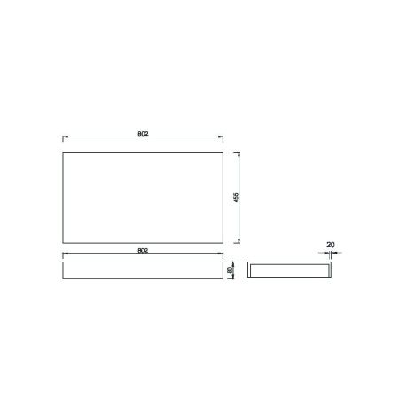 Столешница Armadi Art Flat 869-080 80х50 подвесная цвет белый