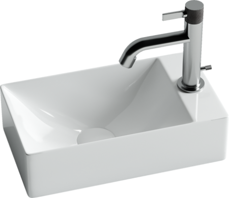 Раковина из сантехнического фарфора Ceramica Nova ELEMENT CN5007 40х20 подвесная цвет белый 1 отверстие под смеситель