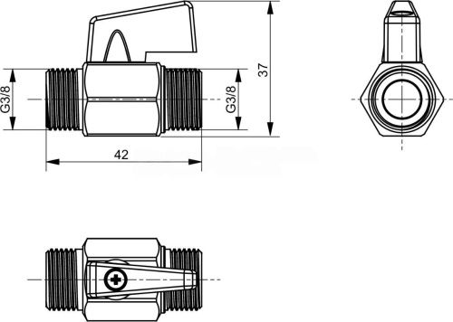 Мини-шаровый кран 3/8 FF для WASHLET для легкого перекрытия воды Toto SP SHXCK99 (нов. арт.SP515011B) - фото 2