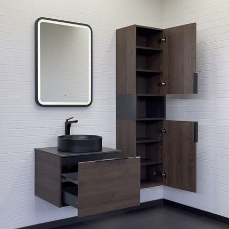 Тумба с раковиной Comforty Портленд 00-00013793CF 60х50 подвесная цвет коричневый