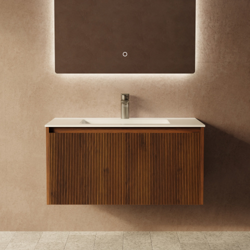 Тумба с раковиной ArtDecco Camilla (Камилла) ACM08W22S100 80x45x40 подвесная цвет черный орех - фото 4