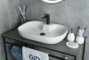 Раковина керамическая Gid Lago 51156 60х40 накладная цвет белый 1 отверстие под смеситель