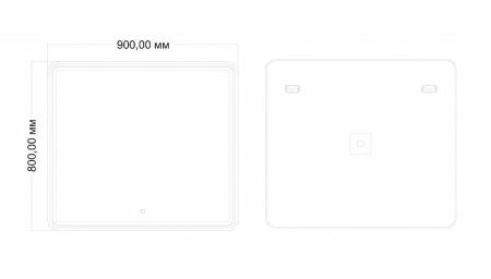 Зеркало с подсветкой Art&Max TITO AM-Tit-900-800-DS-F 90х80 подвесное
