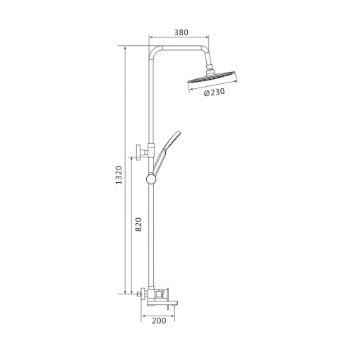 Душевая стойка Shevanik S8736H настенная цвет черный - фото 3