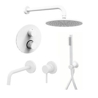 Душевая система Paffoni Light KITLIQ018BO встраиваемая в стену цвет белый с термостатом