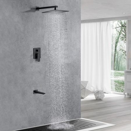 Смеситель для ванны с душем Allen Brau Infinity 5.21014-31 встраиваемый в стену черный