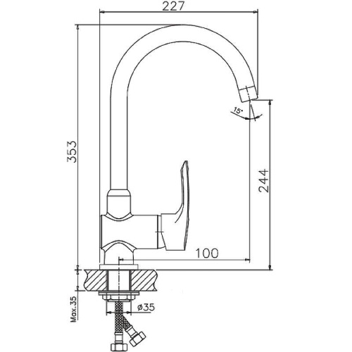 Cмеситель Haiba HB4066 на мойку хром - фото 3