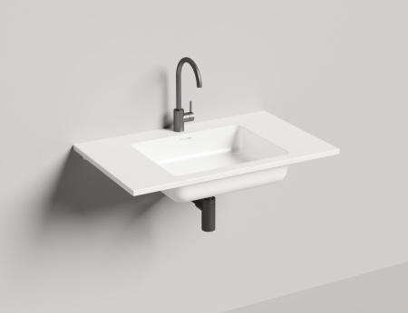 Раковина из искусственного камня Salini ONDA 1402201MF 80х50 встраиваемая цвет белый