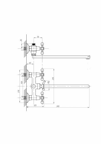 Смеситель для ванны и душа FAUZT FZs-421-54 настенный хром - фото 4
