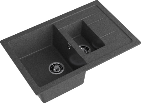 Кухонная мойка Granfest Quadro Q-775KL графит 77х50 цвет графит поверхность матовая