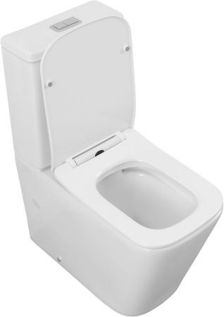 Чаша унитаза напольная Logan 00331874 цвет белый с сиденьем микролифт без бачка безободковая каскадный смыв