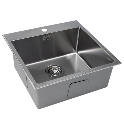 Кухонная мойка Grandex Aqua ELEGANCE 50 400331 51х51 цвет сатин поверхность матовая - фото 2