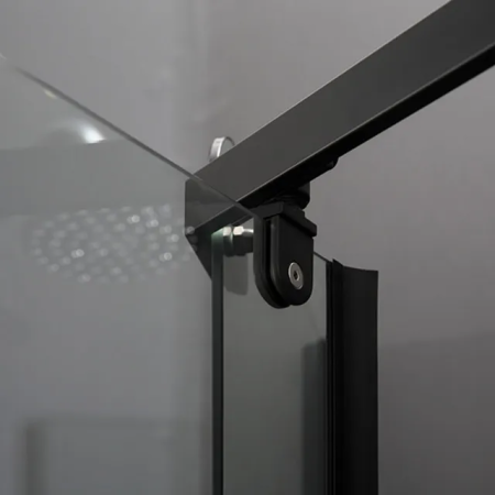 Душевой уголок Parly ZPE911B 90х90 стекло прозрачное профиль черный с поддоном