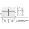 Тумба под раковину LeMark Combi LM03C125T-Beton 120х40 напольная цвет серый/белый