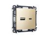 Комплект механизма розетки 2USB A+C 20W (быстрая зарядка) Ambrella Volt Alfa (Алфа) MA611010