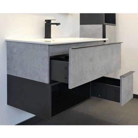 Тумба с раковиной Comforty Франкфурт 00-00007342CF 90х50 подвесная цвет серый