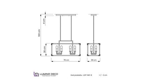 Люстра подвесная Lumina Deco Waldorf (Валдорф) LDP 1140-8 BK+MD