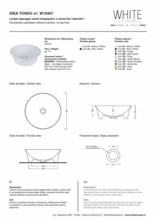 Раковина керамическая White Ceramic Idea W1030705 40х40 накладная цвет черный