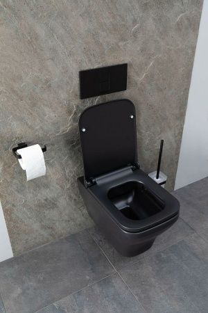 Чаша унитаза подвесная Allen Brau Infinity 4.21011.31 цвет черный без сиденья безободковая каскадный смыв