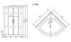 Душевая кабина Timo Lux T-7709NEW 90х90 четверть круга с крышей ориентация универсальная
