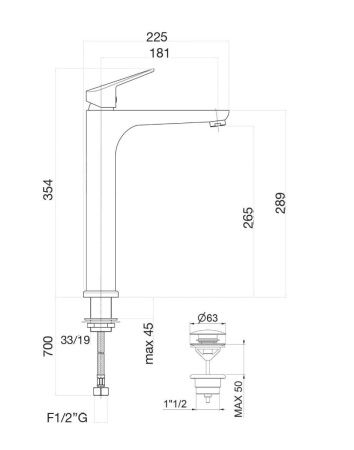 Смеситель Fiore 86CR8119 на раковину хром