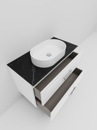 Тумба со столешницей La Fenice CUBO TWIN NFNC-01-CUB-B-100-2-2-GB 100х62х49 подвесная цвет белый - фото 3