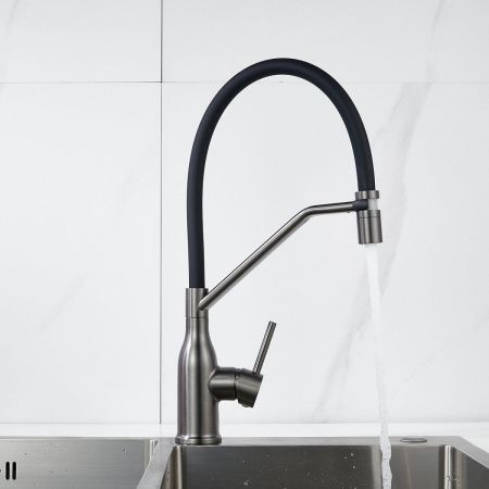 Смеситель для кухни Shevanik S343T-3 на мойку оружейная сталь