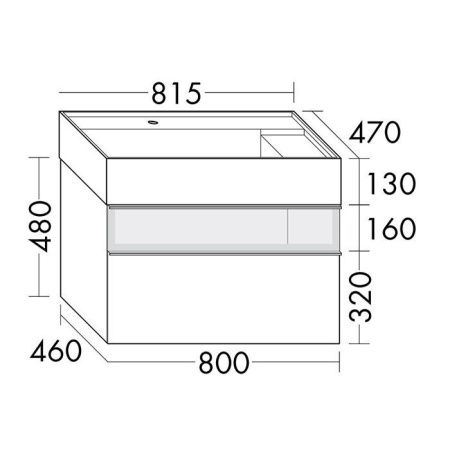 Тумба с раковиной Burgbad Yumo SFMX082 F3193 C0001*1 80х50 подвесная цвет белый
