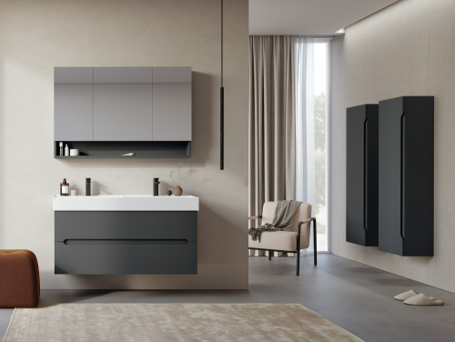 Шкаф-пенал Orka Malta 3001299 40х27х138 подвесной цвет антрацит матовый - фото 2