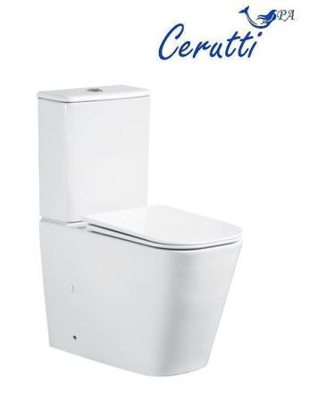 Унитаз напольный с бачком Cerutti SPA CT10618 белый с сиденьем микролифт безободковый смыв торнадо