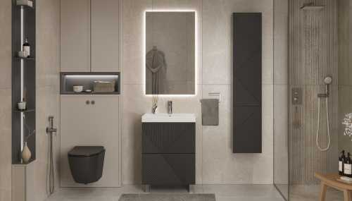 Тумба под раковину Velvex EDGE tn.EDG.9696.60.2Y графит 60х39х80 напольная цвет графит - фото 5