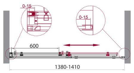 Душевая дверь BelBagno ACQUA ACQUA-BF-1-140-C-NERO 140х195 стекло прозрачное профиль черный