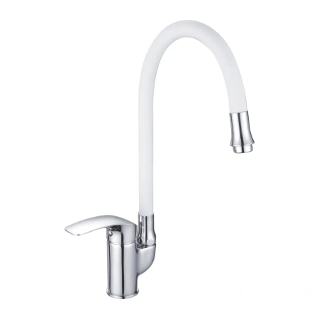 Смеситель для кухни Shevanik S5543-1 на мойку белый/хром