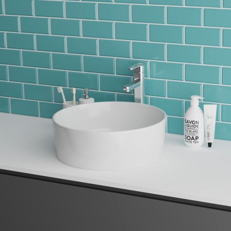 Раковина из сантехнического фаянса Grossman Style GR-3013 40х40 накладная цвет белый без отверстий под смеситель