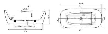Ванна акриловая Art&Max Verona AM-VER-1700-800 170х80 отдельностоящая овальная с ножками и каркасом