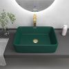 Раковина из сантехнического фаянса Grossman Color GR-3016OLM 50х40 накладная цвет зеленый без отверстий под смеситель