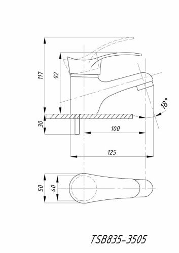 Смеситель TSARSBERG TSB-835-3505 на раковину хром - фото 3