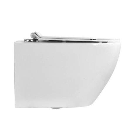 Унитаз подвесной Bond Oval F12-10 белый с сиденьем микролифт безободковый смыв торнадо