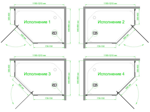 Душевой уголок Royal Bath TR RB1285TR-T 85х120 стекло прозрачное профиль белый без поддона - фото 4