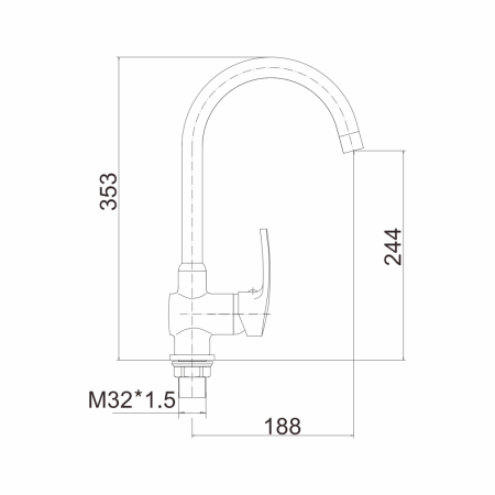 Смеситель для кухни Fashun A4066 на мойку хром