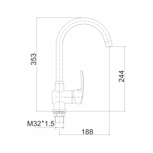 Смеситель для кухни Fashun A4066 на мойку хром - фото 3