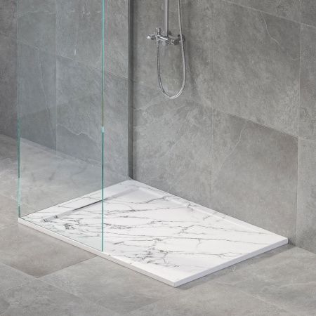 Душевой поддон из искусственного камня RGW STL 52212810-15 100х80 белый без ножек